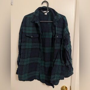 Old Navy Green and Blue Plaid Shirt